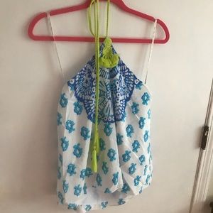 Lilly Pulitzer silk top with tassels- Size M